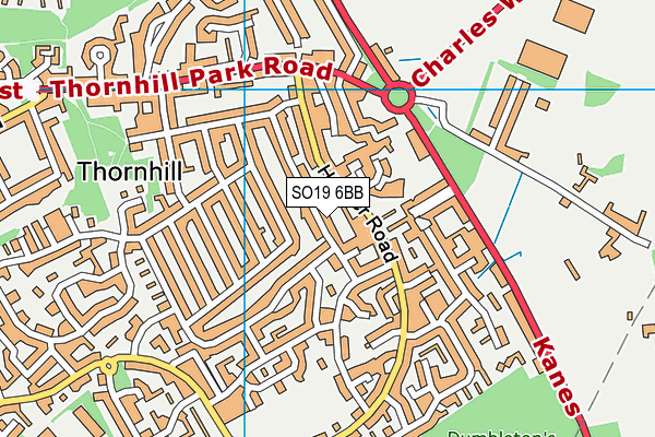 SO19 6BB map - OS VectorMap District (Ordnance Survey)