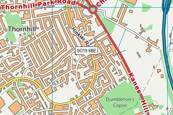 SO19 6BE map - OS VectorMap District (Ordnance Survey)