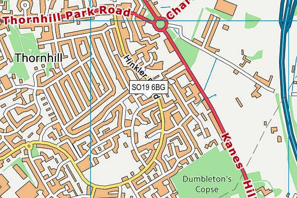 SO19 6BG map - OS VectorMap District (Ordnance Survey)