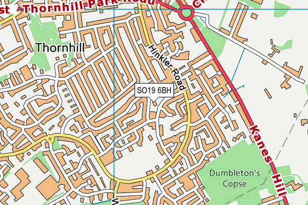 SO19 6BH map - OS VectorMap District (Ordnance Survey)