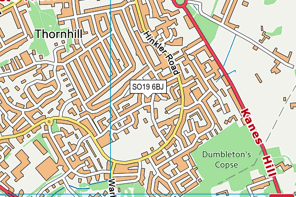 SO19 6BJ map - OS VectorMap District (Ordnance Survey)