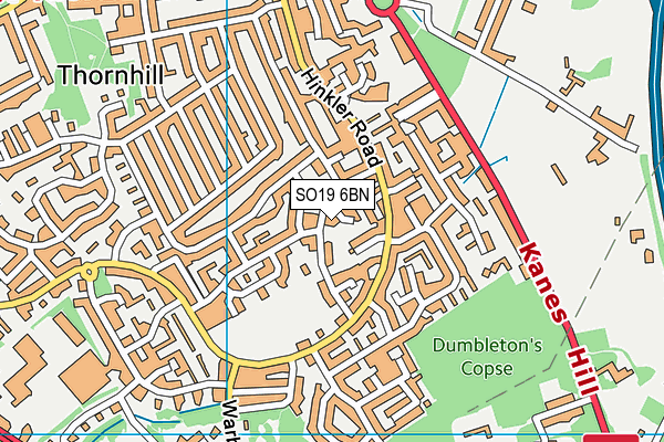 SO19 6BN map - OS VectorMap District (Ordnance Survey)