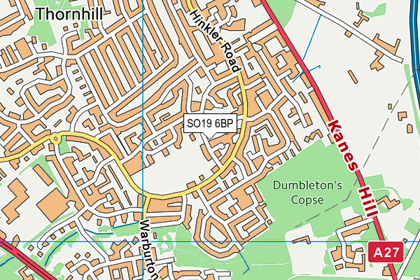 SO19 6BP map - OS VectorMap District (Ordnance Survey)