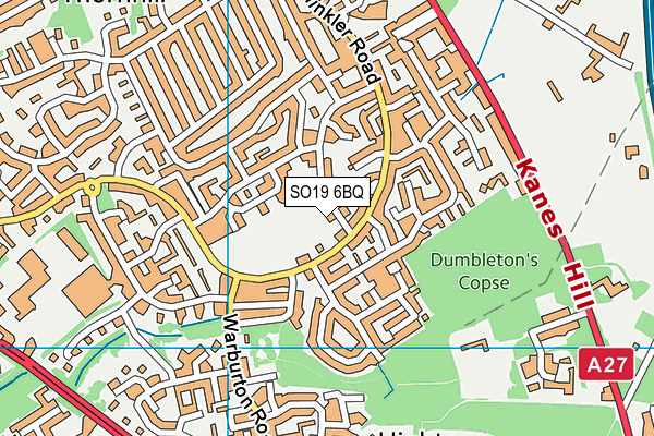 SO19 6BQ map - OS VectorMap District (Ordnance Survey)