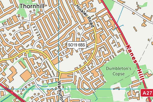 SO19 6BS map - OS VectorMap District (Ordnance Survey)