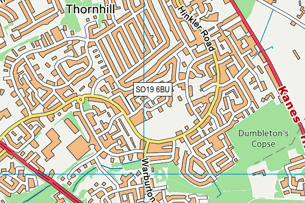 SO19 6BU map - OS VectorMap District (Ordnance Survey)