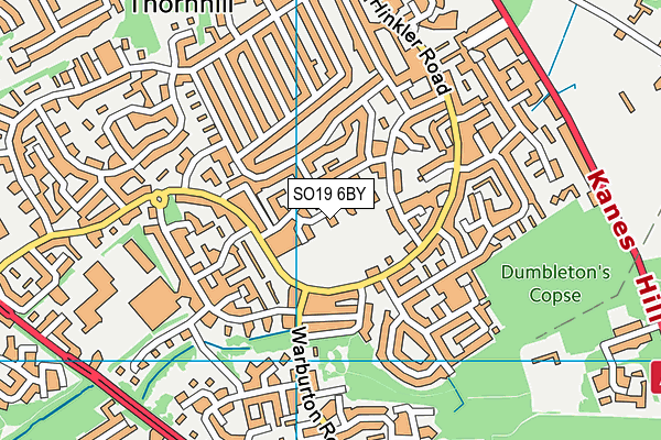 SO19 6BY map - OS VectorMap District (Ordnance Survey)