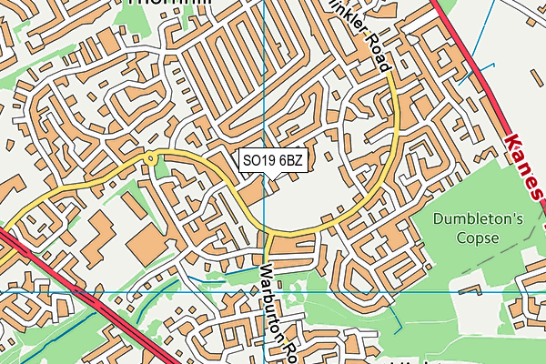 SO19 6BZ map - OS VectorMap District (Ordnance Survey)