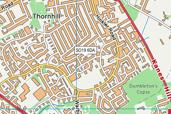 SO19 6DA map - OS VectorMap District (Ordnance Survey)