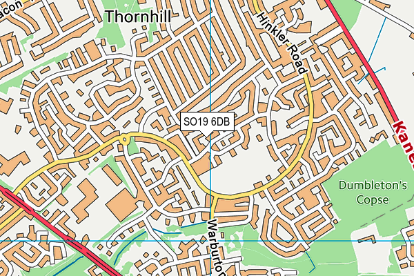 SO19 6DB map - OS VectorMap District (Ordnance Survey)