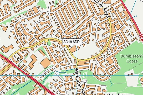 SO19 6DD map - OS VectorMap District (Ordnance Survey)