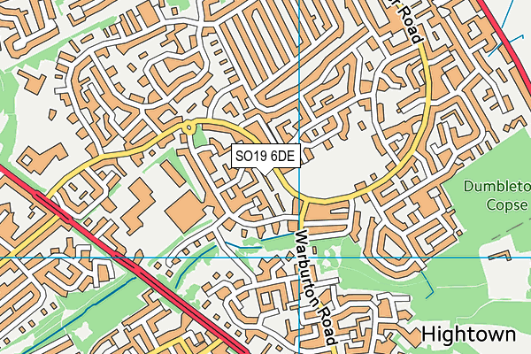 SO19 6DE map - OS VectorMap District (Ordnance Survey)