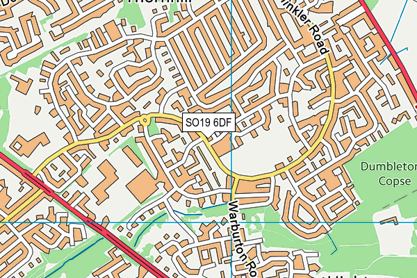 SO19 6DF map - OS VectorMap District (Ordnance Survey)