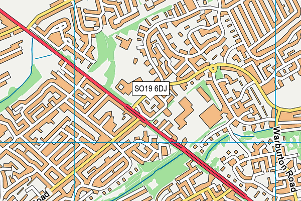 SO19 6DJ map - OS VectorMap District (Ordnance Survey)