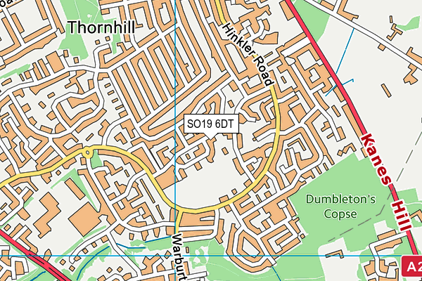 SO19 6DT map - OS VectorMap District (Ordnance Survey)