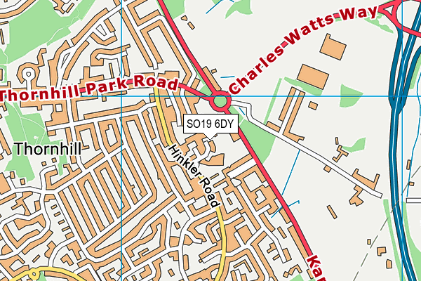 SO19 6DY map - OS VectorMap District (Ordnance Survey)