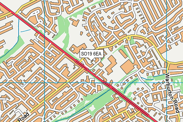 SO19 6EA map - OS VectorMap District (Ordnance Survey)