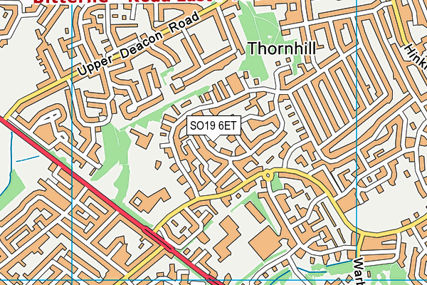 SO19 6ET map - OS VectorMap District (Ordnance Survey)