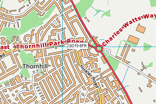 SO19 6FR map - OS VectorMap District (Ordnance Survey)