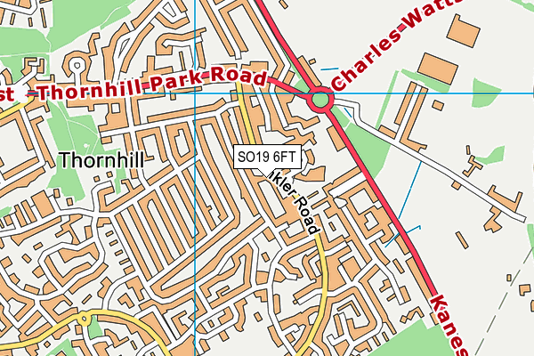 SO19 6FT map - OS VectorMap District (Ordnance Survey)