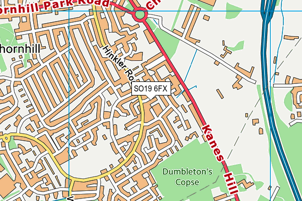 SO19 6FX map - OS VectorMap District (Ordnance Survey)