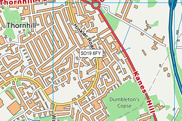 SO19 6FY map - OS VectorMap District (Ordnance Survey)