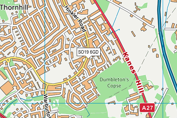 SO19 6GD map - OS VectorMap District (Ordnance Survey)