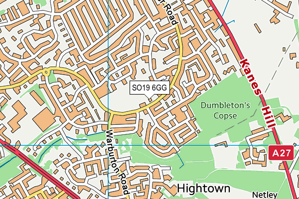 SO19 6GG map - OS VectorMap District (Ordnance Survey)