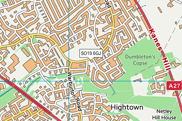 SO19 6GJ map - OS VectorMap District (Ordnance Survey)