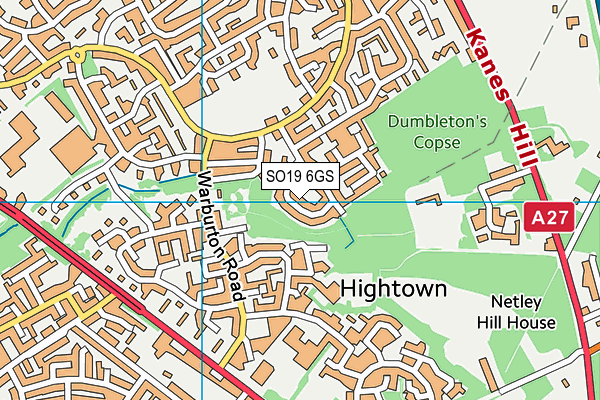 SO19 6GS map - OS VectorMap District (Ordnance Survey)