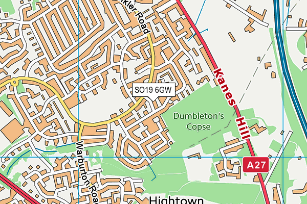 SO19 6GW map - OS VectorMap District (Ordnance Survey)