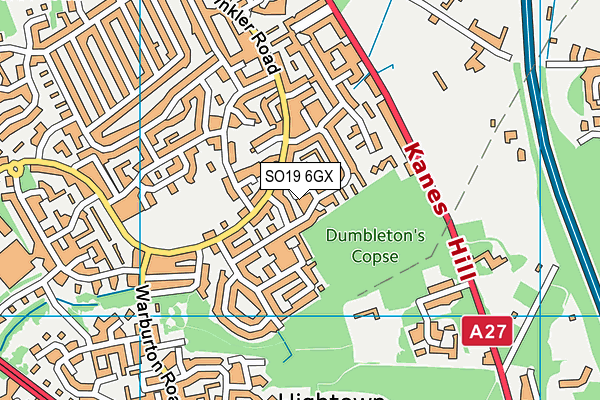 SO19 6GX map - OS VectorMap District (Ordnance Survey)