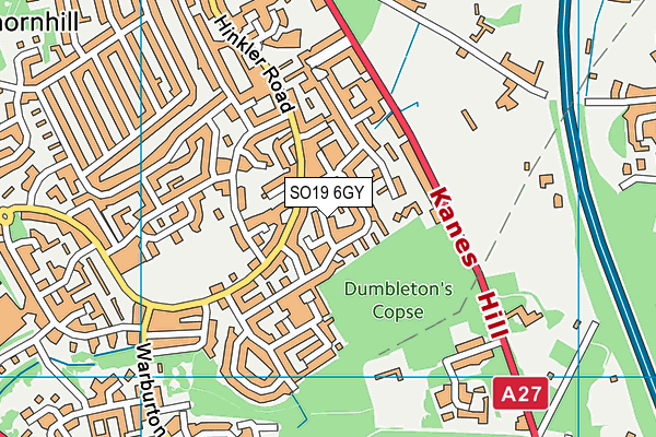 SO19 6GY map - OS VectorMap District (Ordnance Survey)