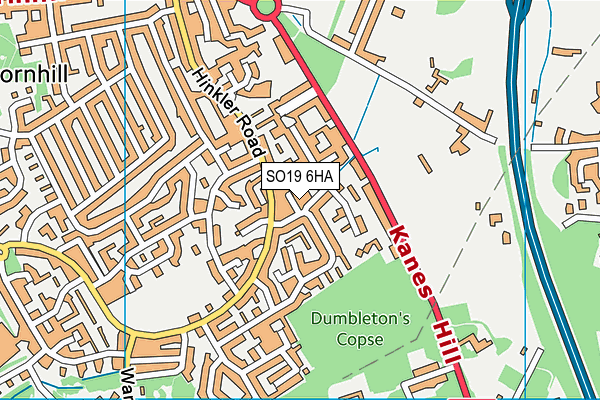 SO19 6HA map - OS VectorMap District (Ordnance Survey)