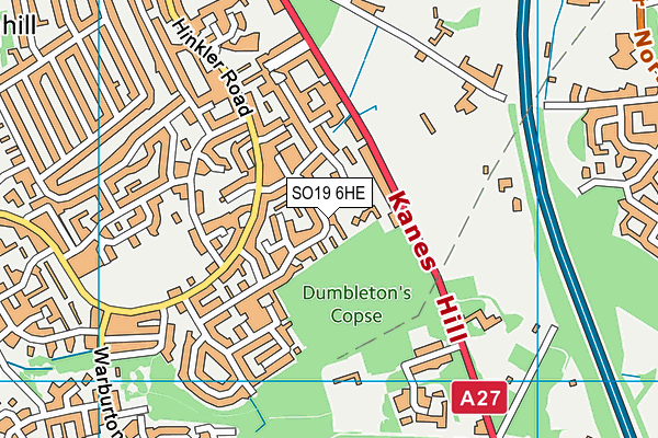 SO19 6HE map - OS VectorMap District (Ordnance Survey)