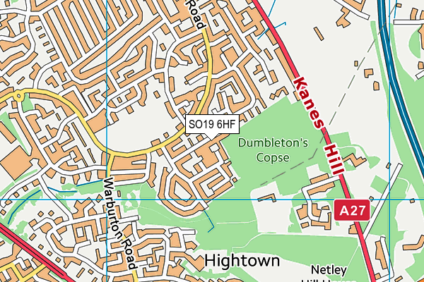 SO19 6HF map - OS VectorMap District (Ordnance Survey)