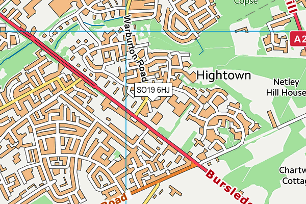 SO19 6HJ map - OS VectorMap District (Ordnance Survey)