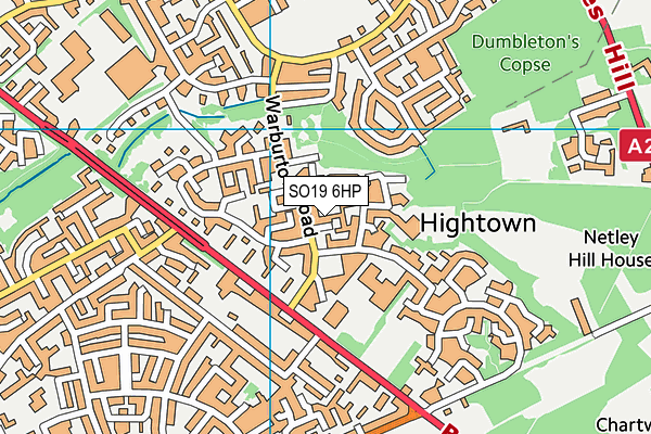 SO19 6HP map - OS VectorMap District (Ordnance Survey)