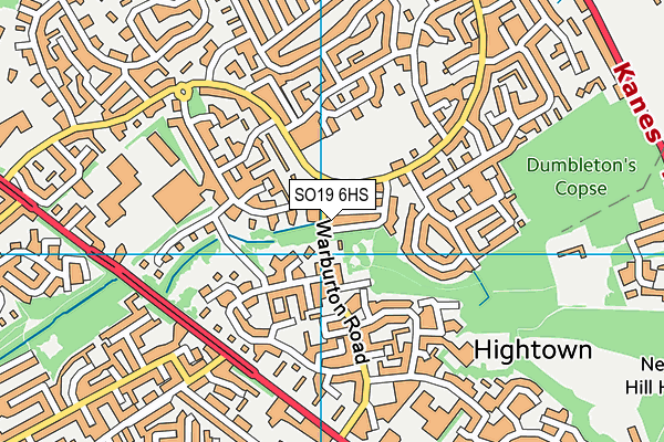 SO19 6HS map - OS VectorMap District (Ordnance Survey)