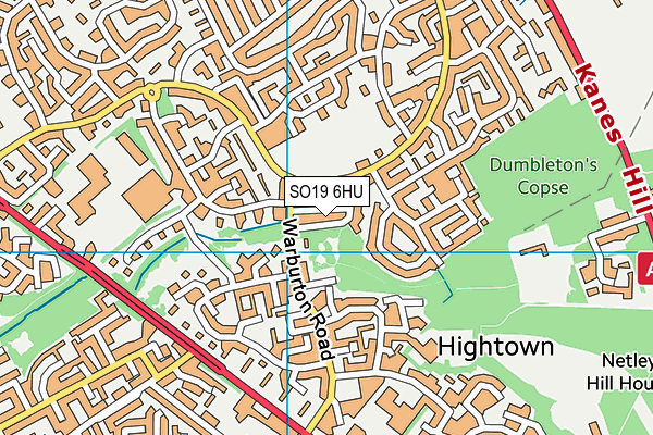 SO19 6HU map - OS VectorMap District (Ordnance Survey)