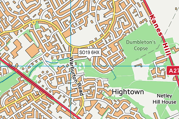 SO19 6HX map - OS VectorMap District (Ordnance Survey)