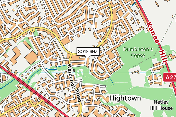 SO19 6HZ map - OS VectorMap District (Ordnance Survey)