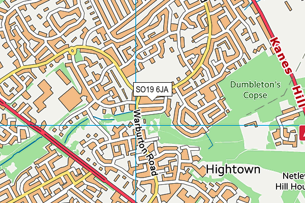 SO19 6JA map - OS VectorMap District (Ordnance Survey)