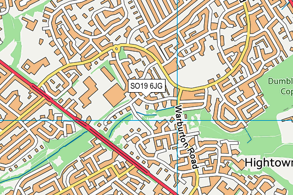 SO19 6JG map - OS VectorMap District (Ordnance Survey)