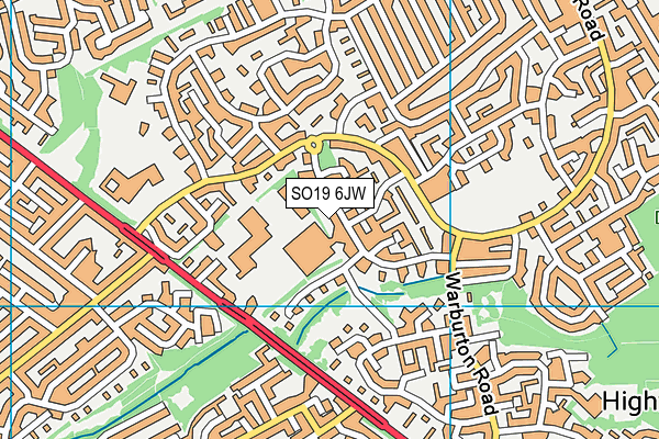 SO19 6JW map - OS VectorMap District (Ordnance Survey)