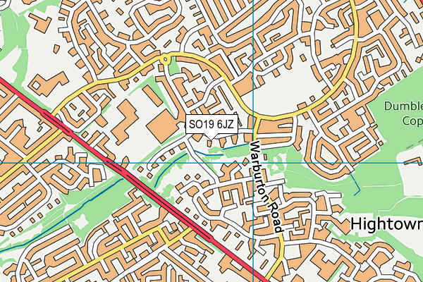 SO19 6JZ map - OS VectorMap District (Ordnance Survey)