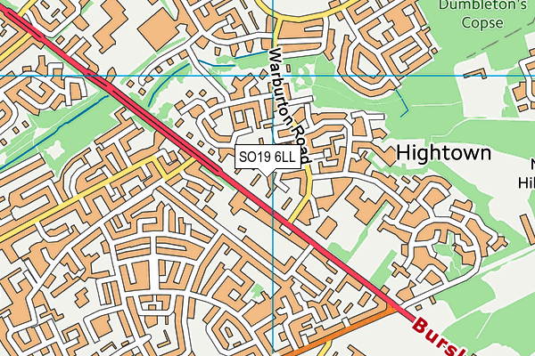 SO19 6LL map - OS VectorMap District (Ordnance Survey)