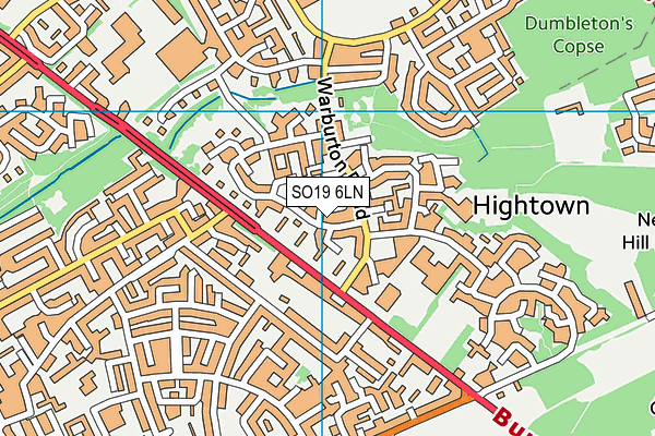 SO19 6LN map - OS VectorMap District (Ordnance Survey)