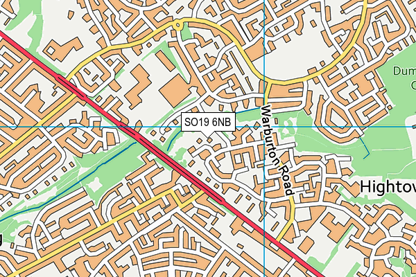 SO19 6NB map - OS VectorMap District (Ordnance Survey)