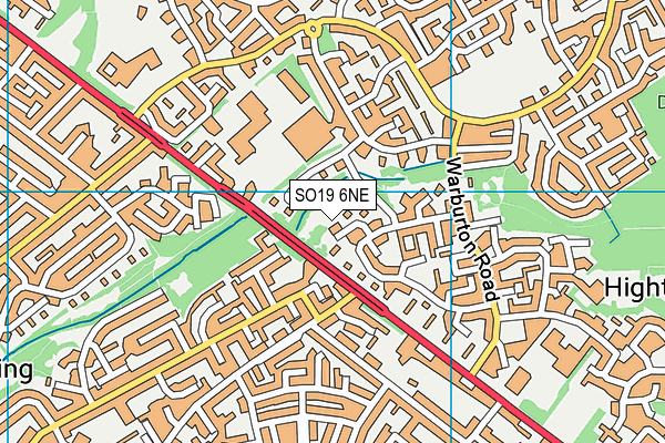 SO19 6NE map - OS VectorMap District (Ordnance Survey)